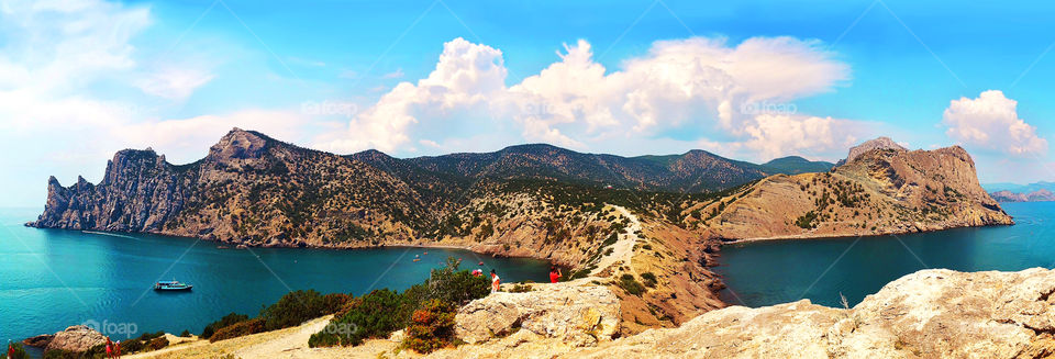 Picturesque landscape of peninsula Kapchik in Crimea