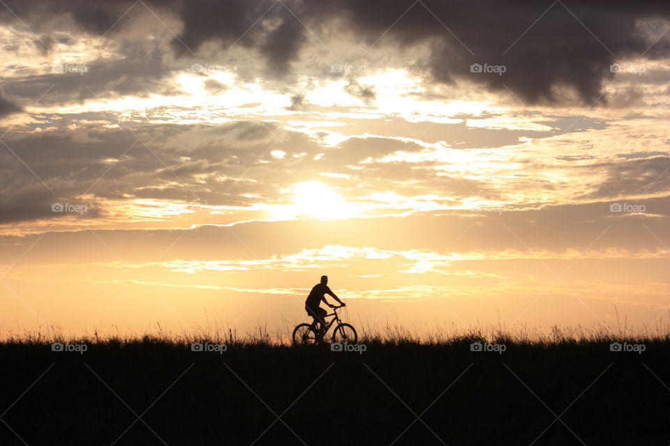 Cyclist sunset