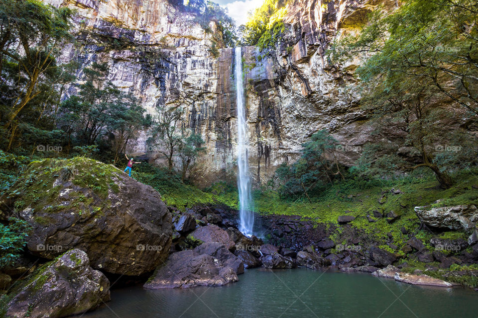 High waterfall