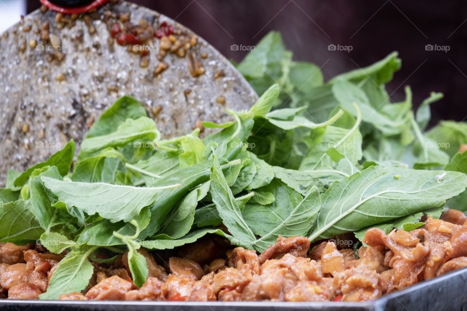 Thai cooking menu , Chicken Basil