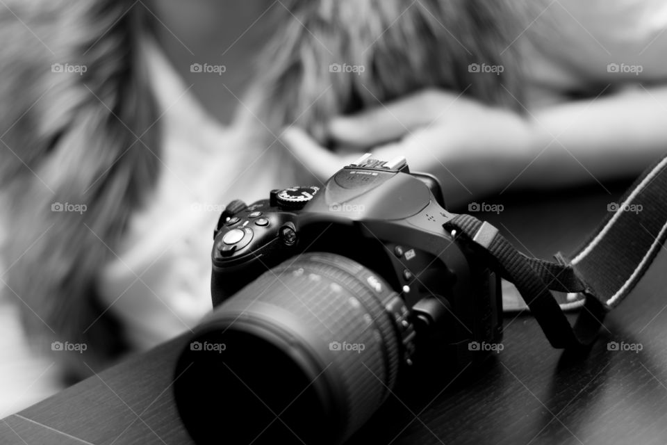 Female photographer with her camera