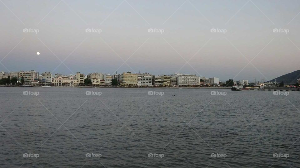 Chalkida Greece Full moon