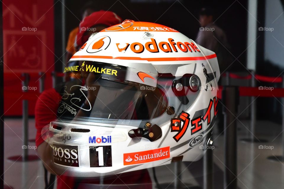 F1 driver helmet