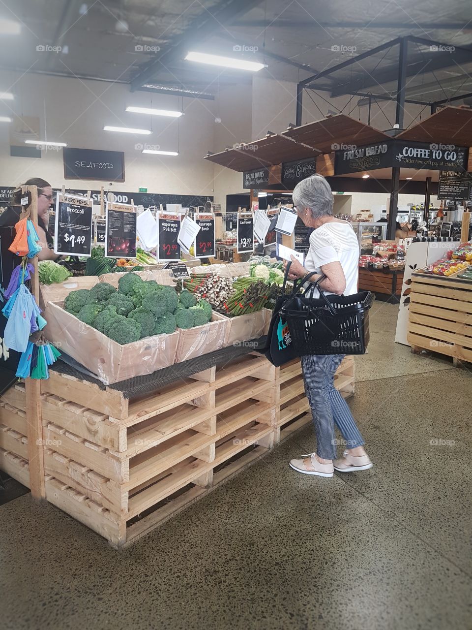 Fresh Fruit and Vegetables at market stall shop