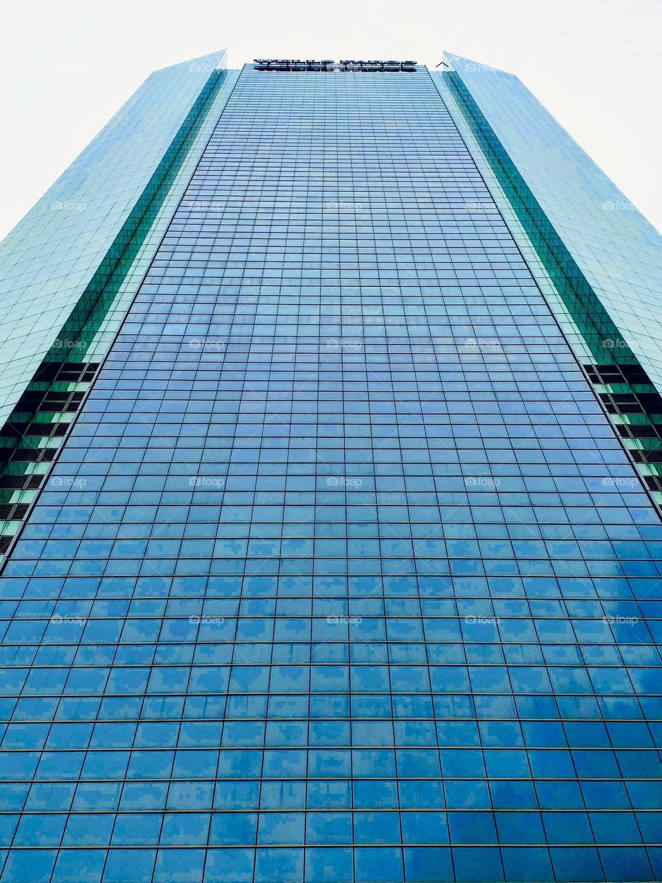 Buildings seen from the ground up