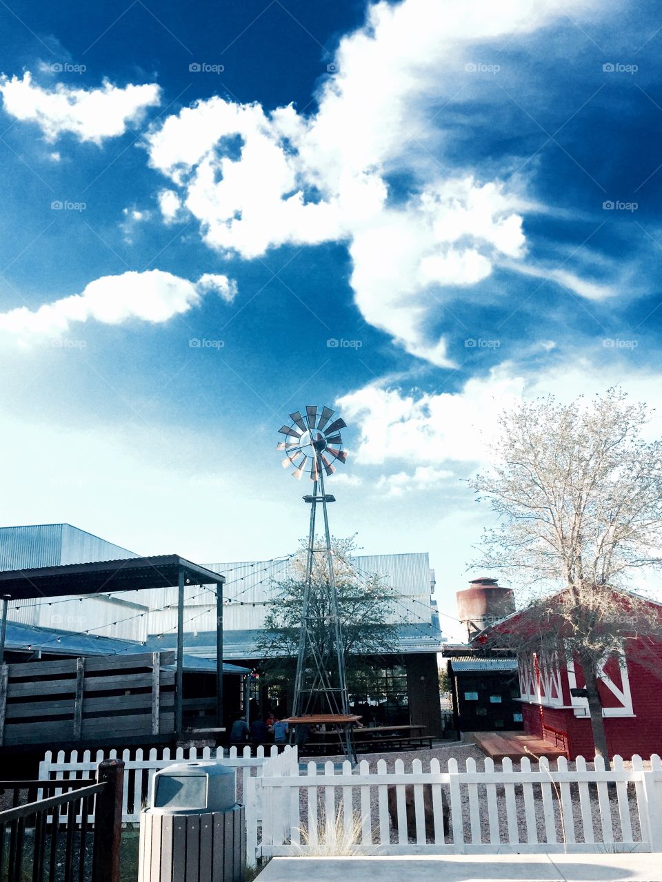 Blue sky and a windmill 