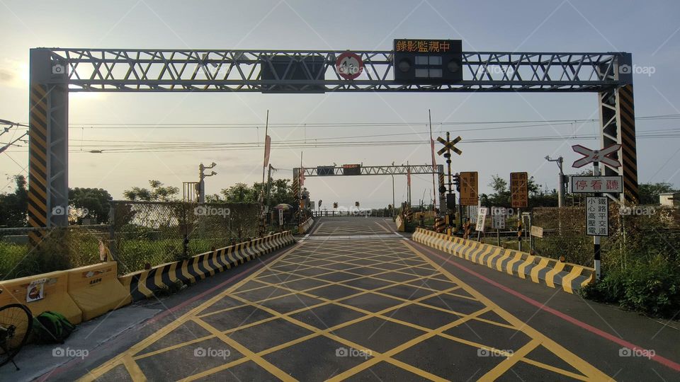 Taiwan Railway Level Crossing, Cherry Blossom Wooden Road