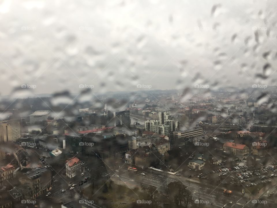 Rain drops-city