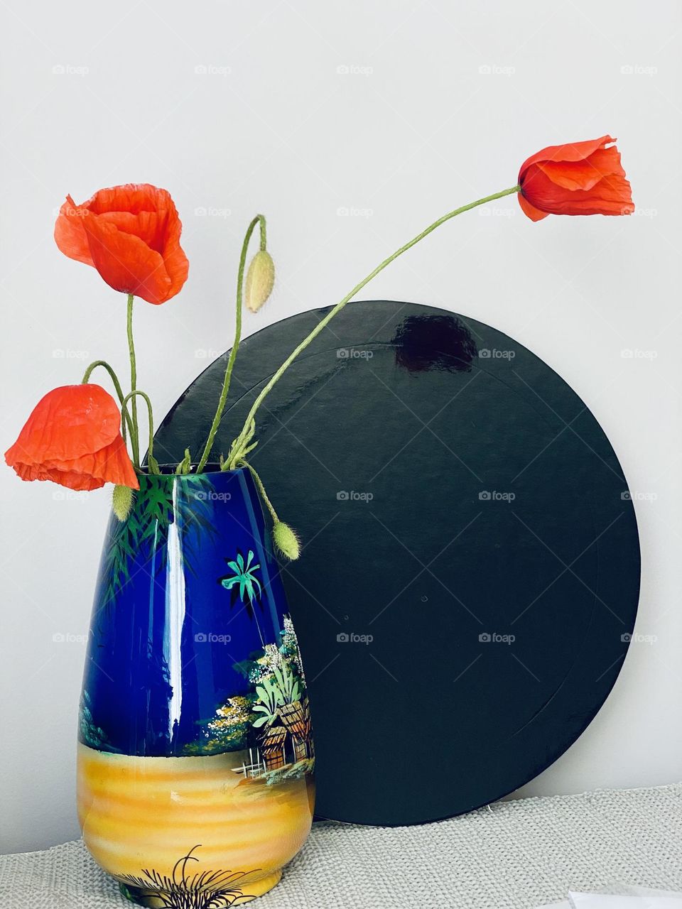 Poppies flower in a vase 