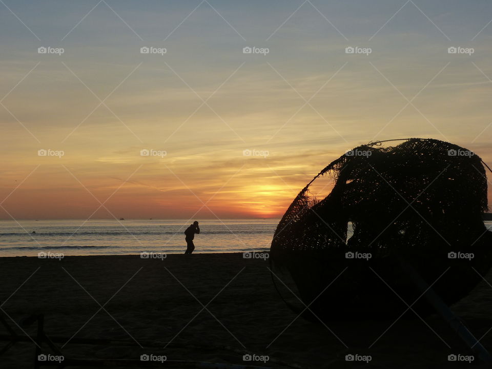 jogging sunset