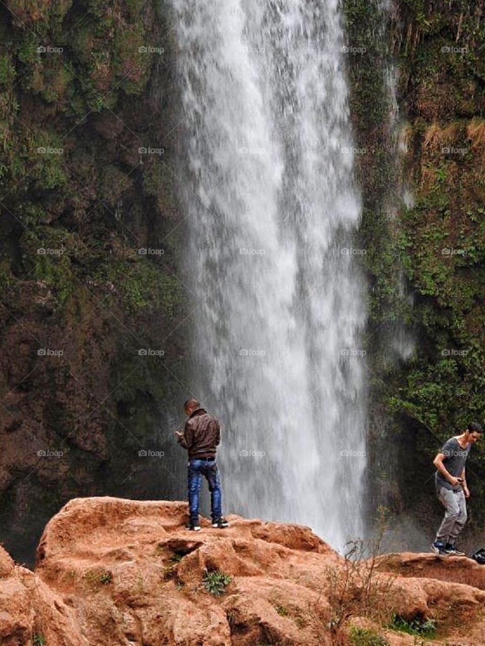 Hanging out by the waterfall 