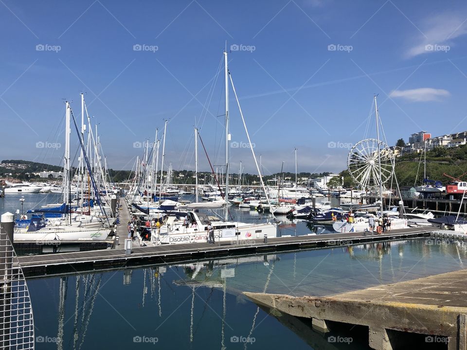 Torquay where l live looking amazing and so beautiful today, l loved the reflections from the sails in particular.