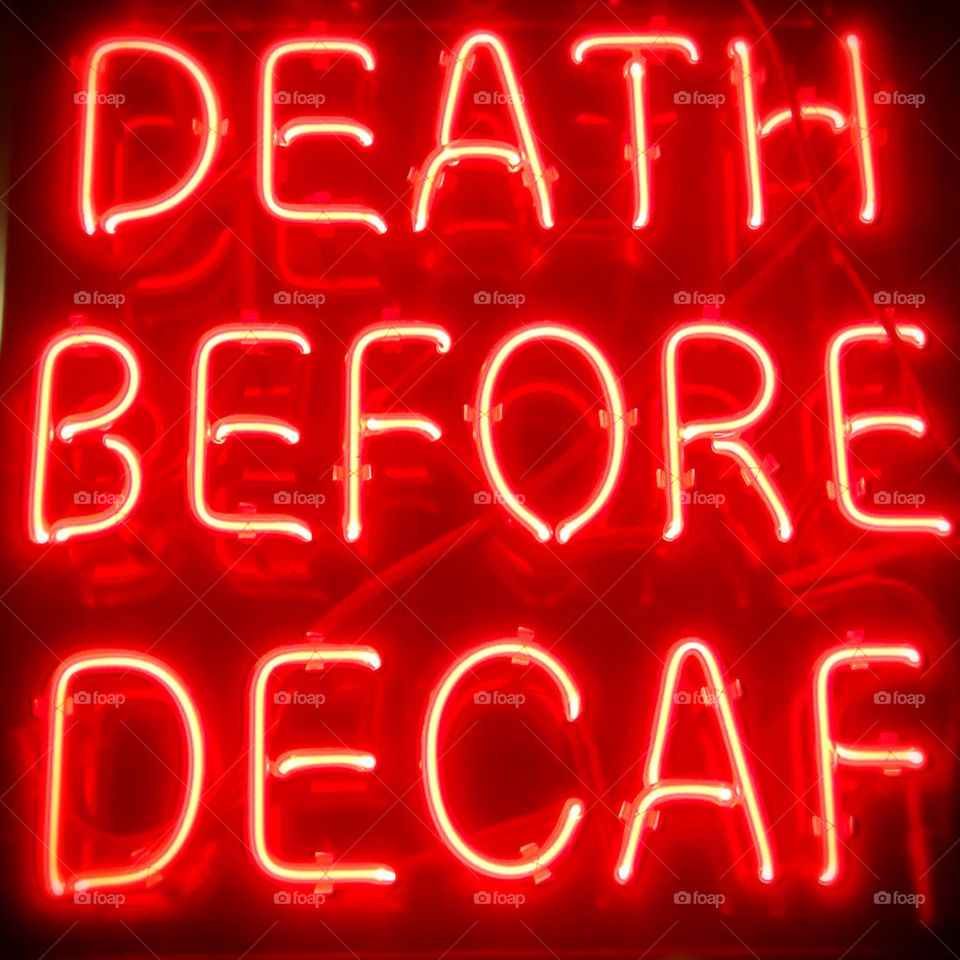 coffee sign neon death by hellroy