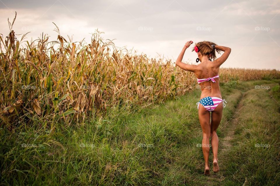 Girl in corn field
