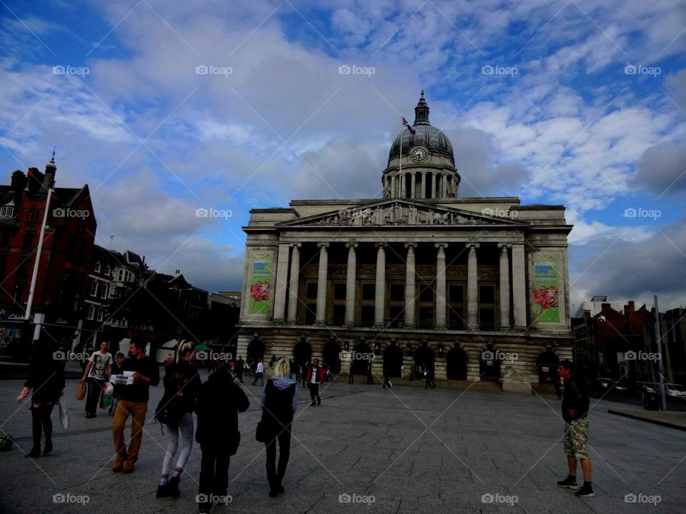 architecture. Old market square, Council House with the strange clouds in the background.