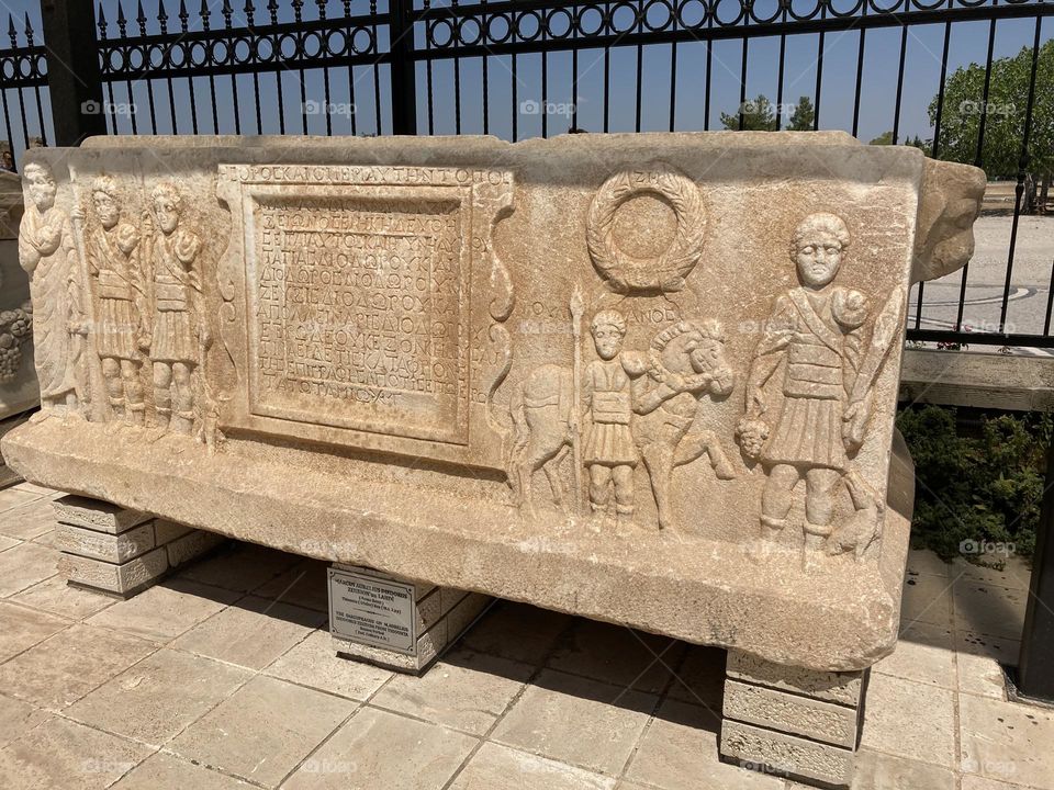 Ephesus ancient city. Sightseeing in Turkey. Hot sunny day in Kusadasi. Ancient ruins of historic places. To travel is to live. Museum in Ephesus 