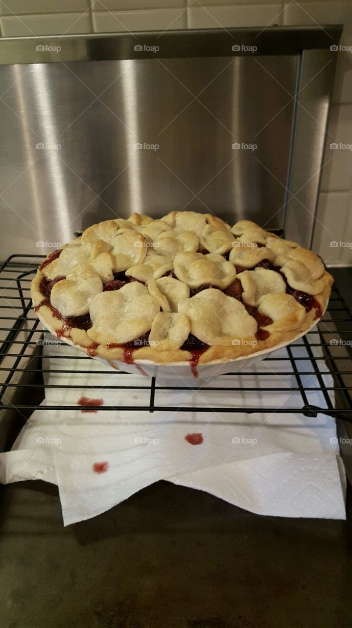 Cherry pie. Homemade summer cherry pie