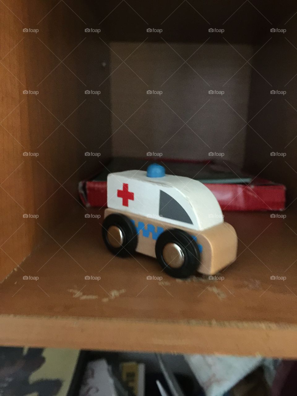 Ambulance wooden toy