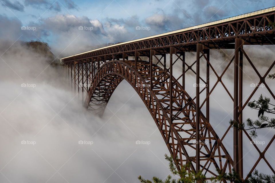 Steel bridge through the Clouds
