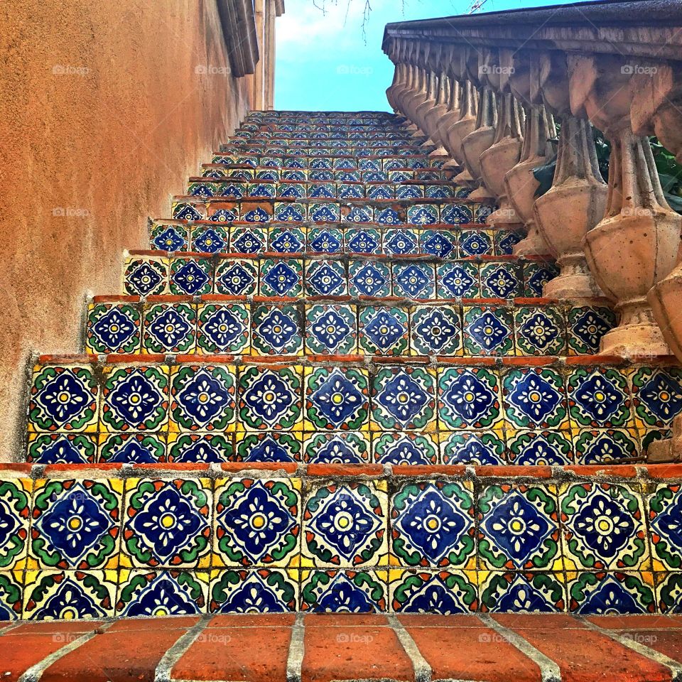 Mexican tile stairway
