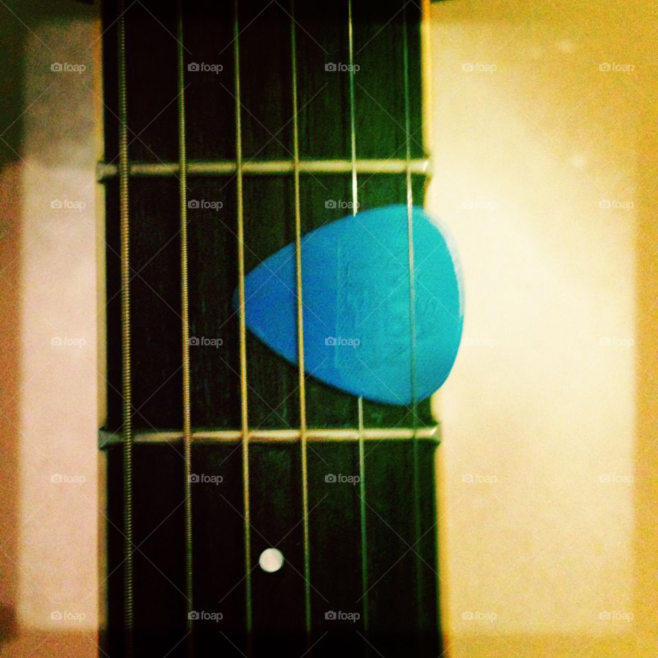 Guitar strings neck blue pic pick instrument 