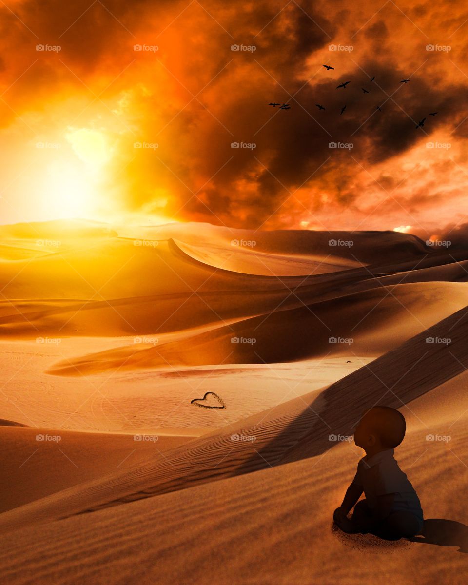 The vast desert,

This is a photoshop composition created by me.