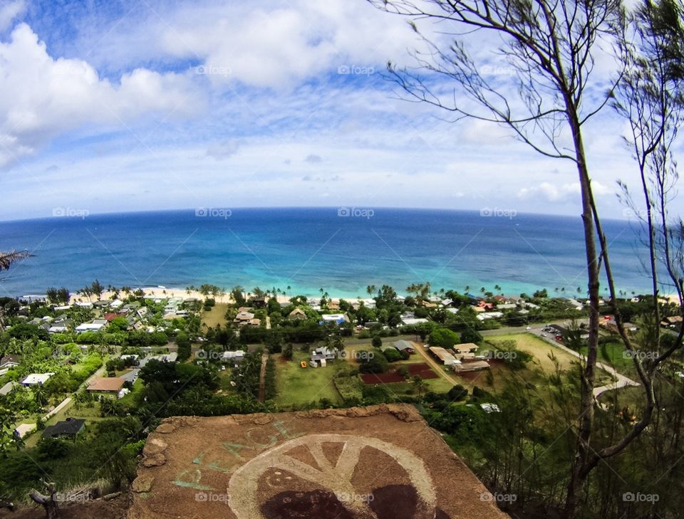 Peace sign bunker in Hawaii