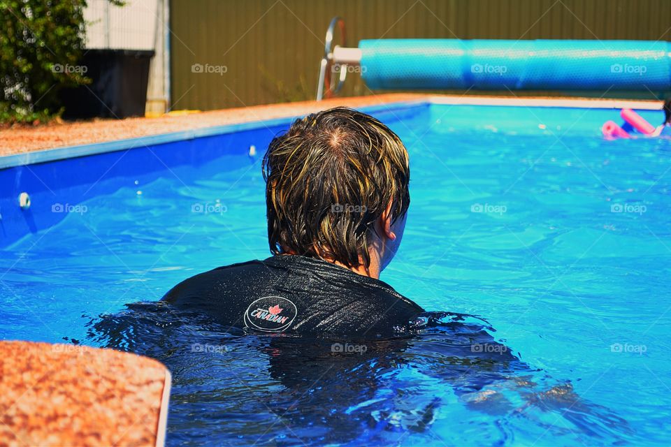 Man in swimming pool. Man in swimming pool, south Australia