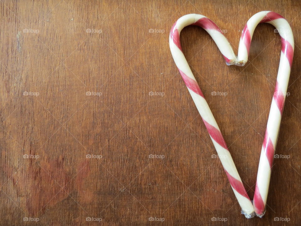 Candy cane heart background for Christmas or the holidays.