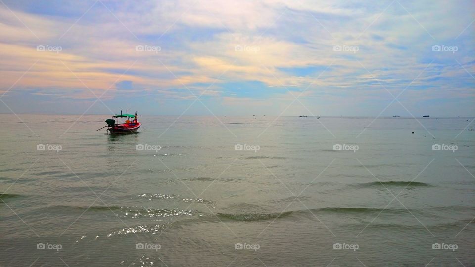 sea. boat and sea at Koh Tao, Thailand