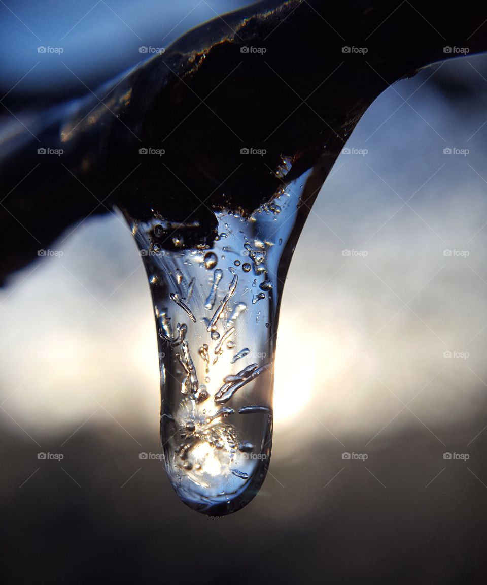 Ice drop - Macro shot - Frozen Ice drop