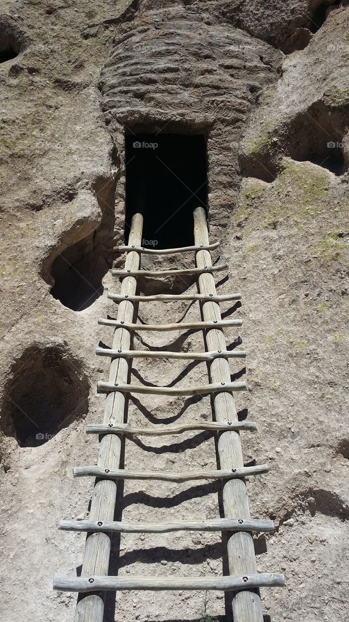 Ladder to a cave