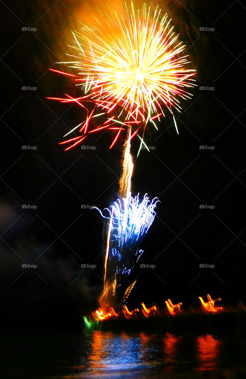 Fireworks at sea