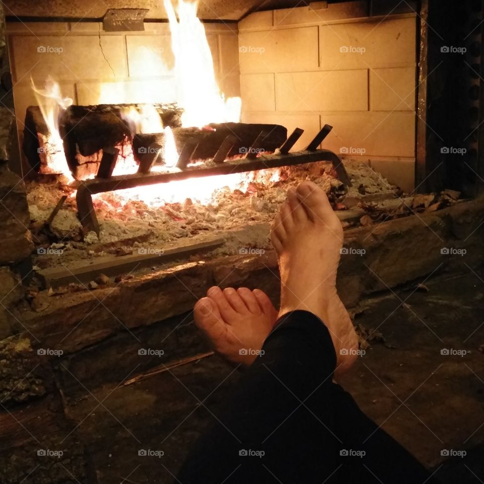 Toasty Toes by the Fire