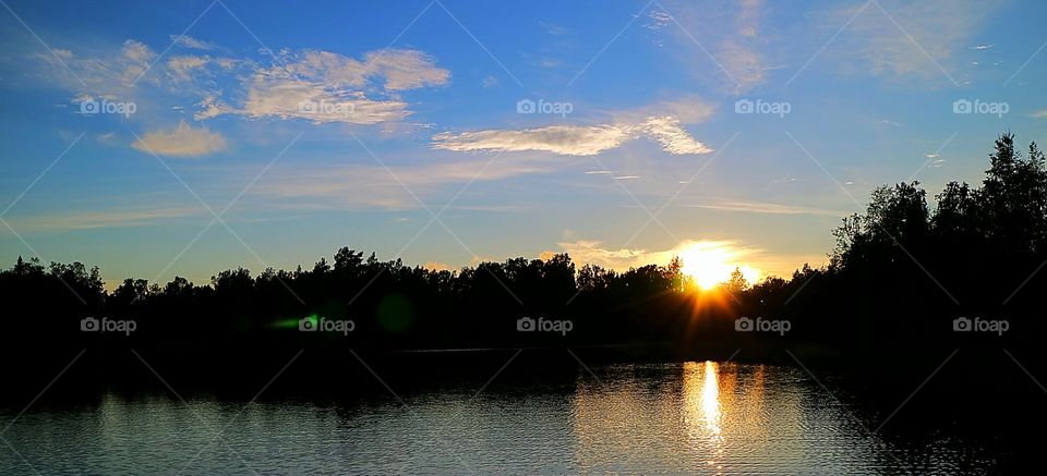 Sunset at the swedish lake