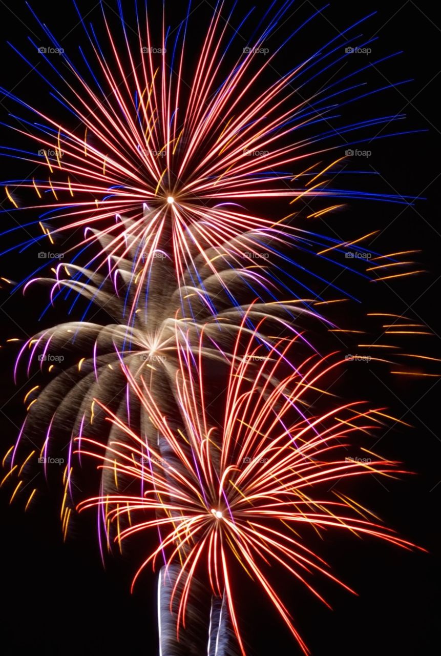 Long exposure fireworks shot on the 4th of July 