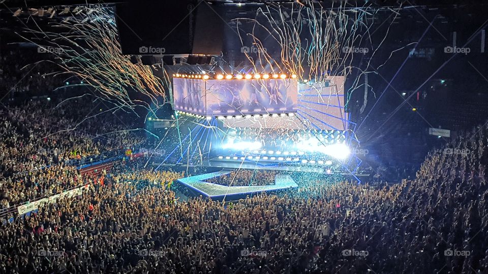 Backstreet Boys concert in Italy in 2019 with DNA World Tour. The Mediolanum Forum Assago in Milan.
