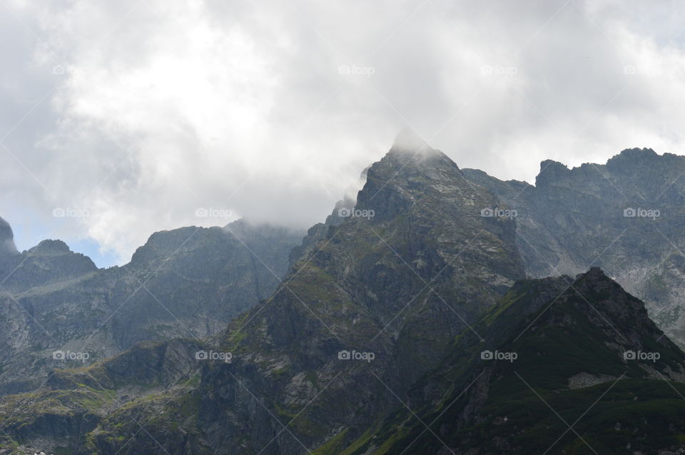 beutiful mountains with fog