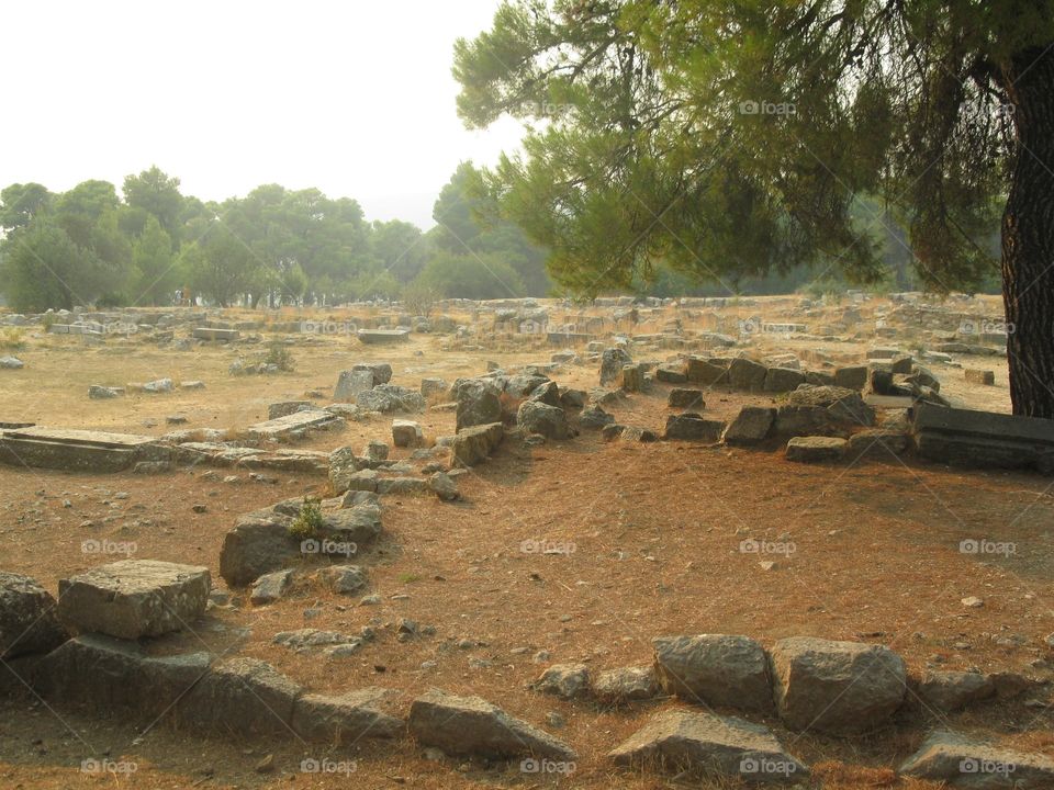 Ruin in Epidaure in Greece