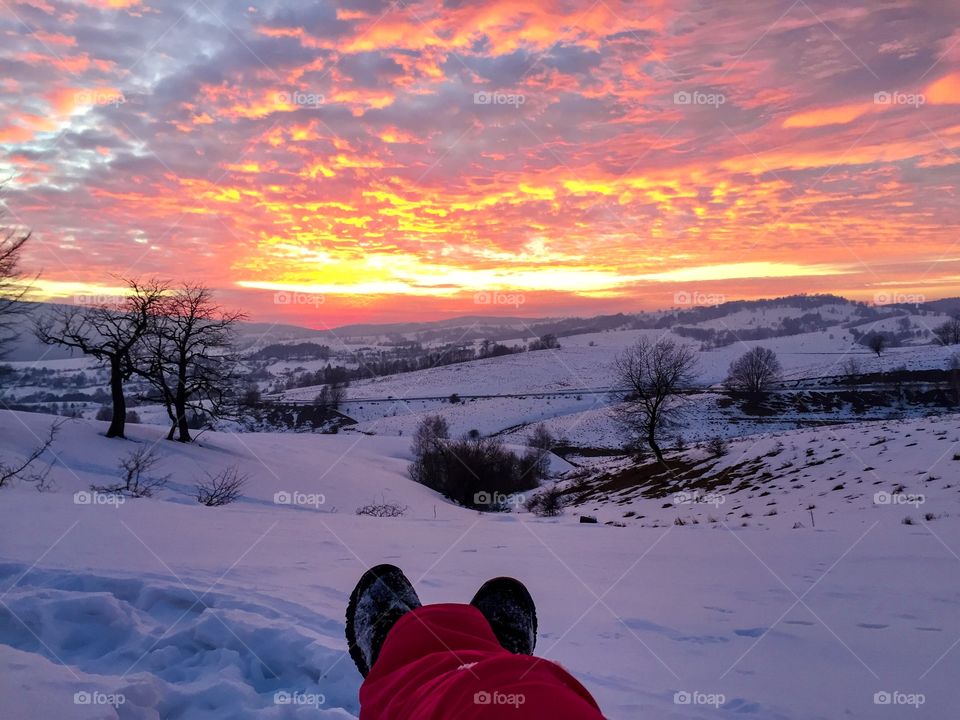 Amazing sky in winter