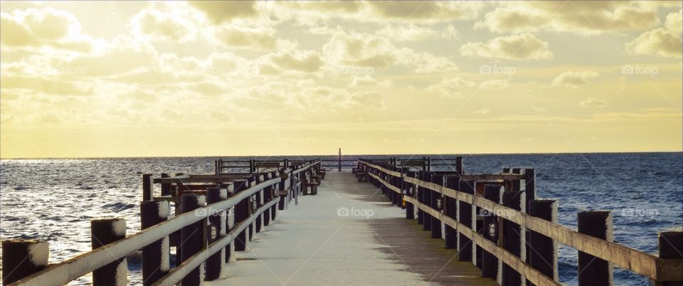 Empty bridge over sea