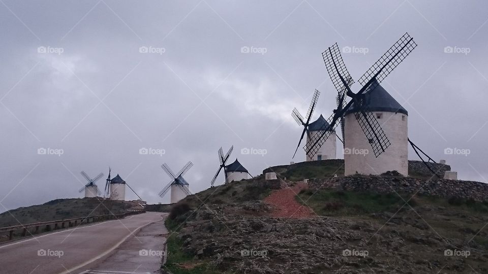 Don Quixote's windmills. taken at Consuegra, la Mancha, Spain