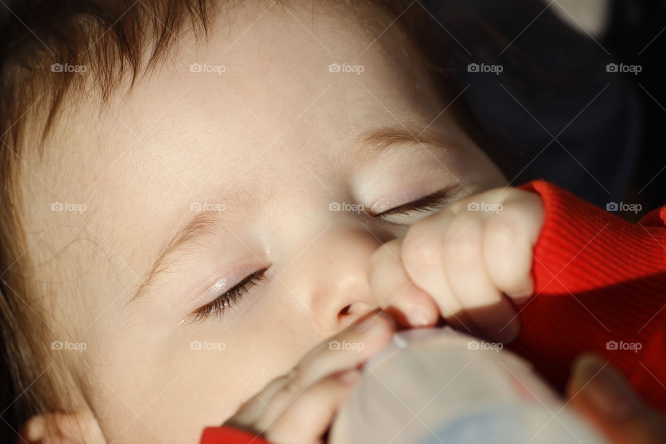 Close-up of a cute sleeping baby