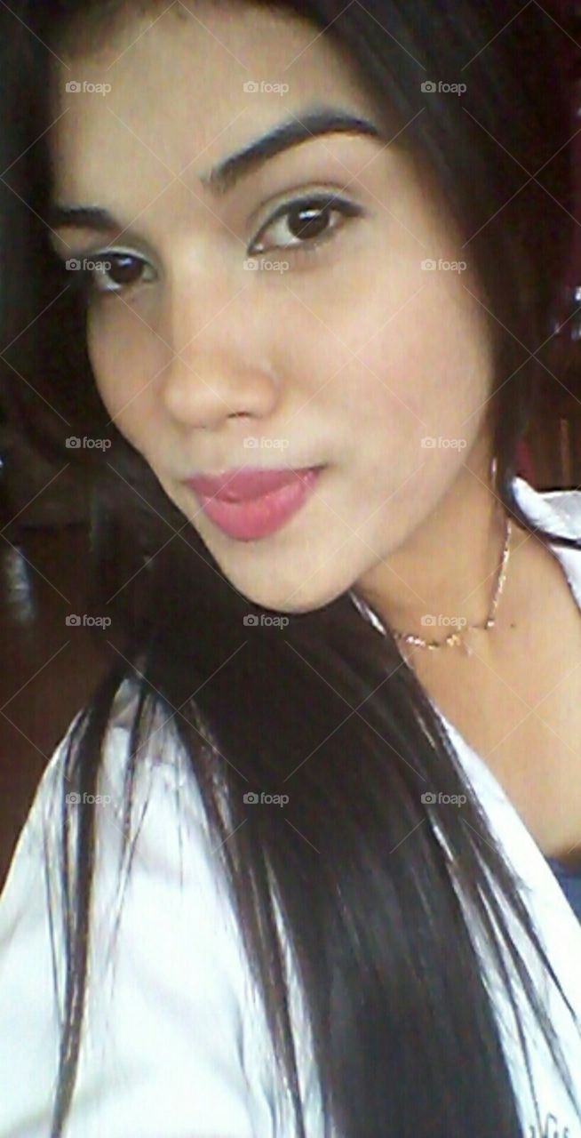 without much expression. colorful lips