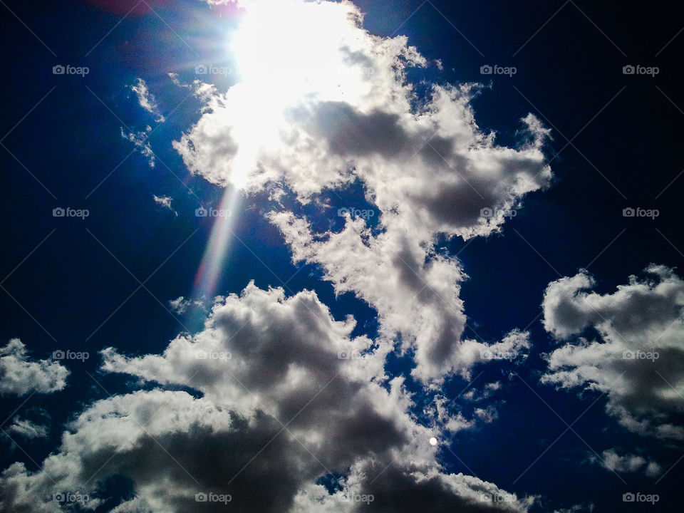 Summer Morning. bright cloudy summer sky