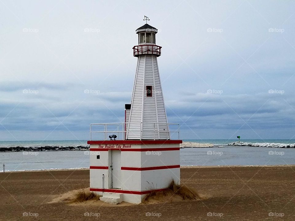 Lighthouse in winter