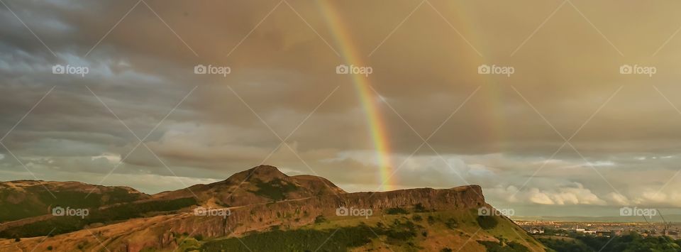 Rainbow on Arthur's Seat (scotland)