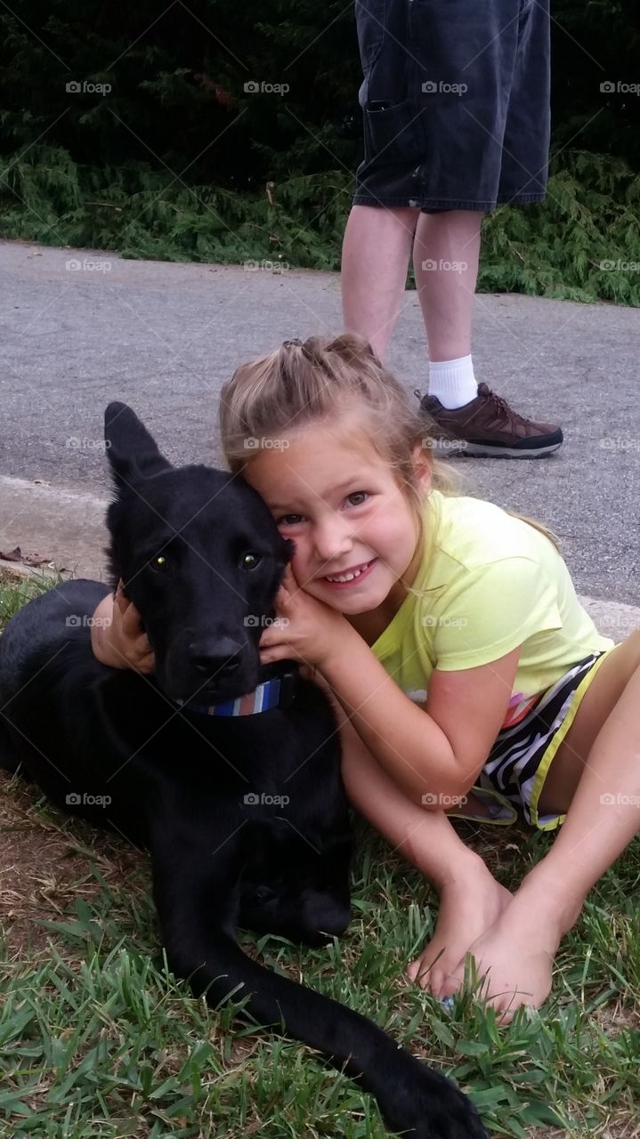 Best buddy with her dog