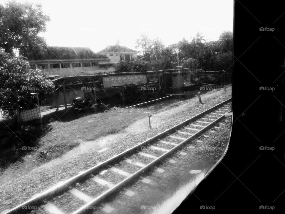 From behind the train window