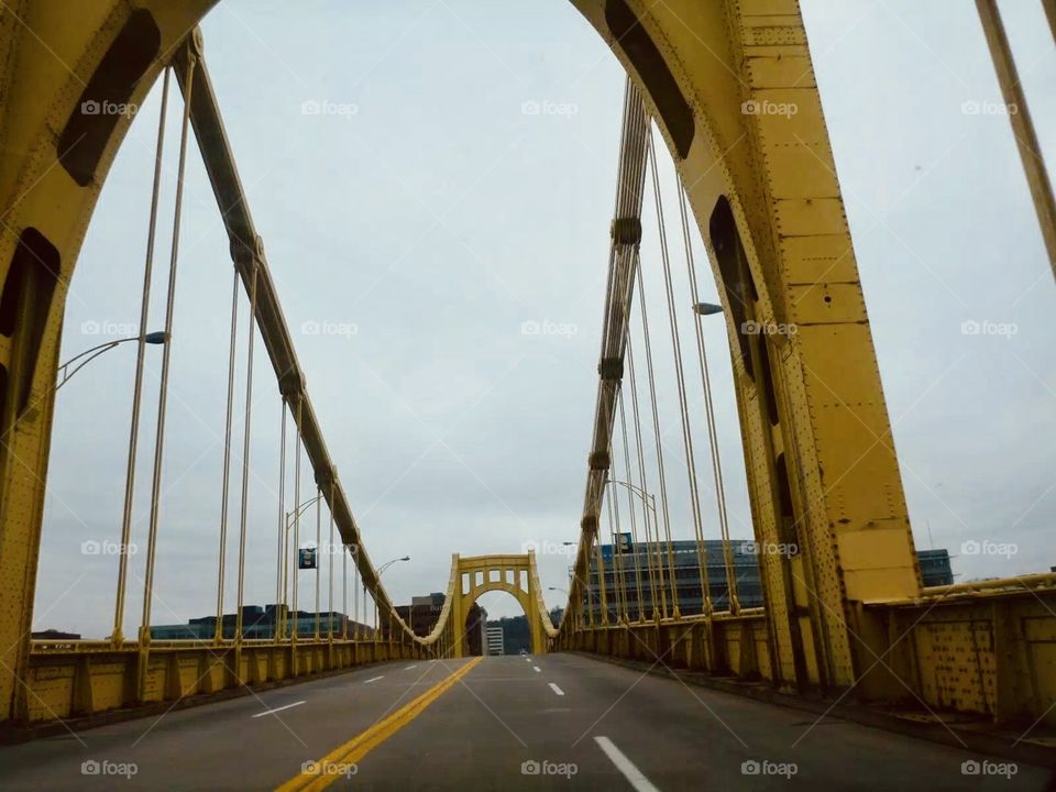 Roberto Clemente Bridge in Pittsburgh.